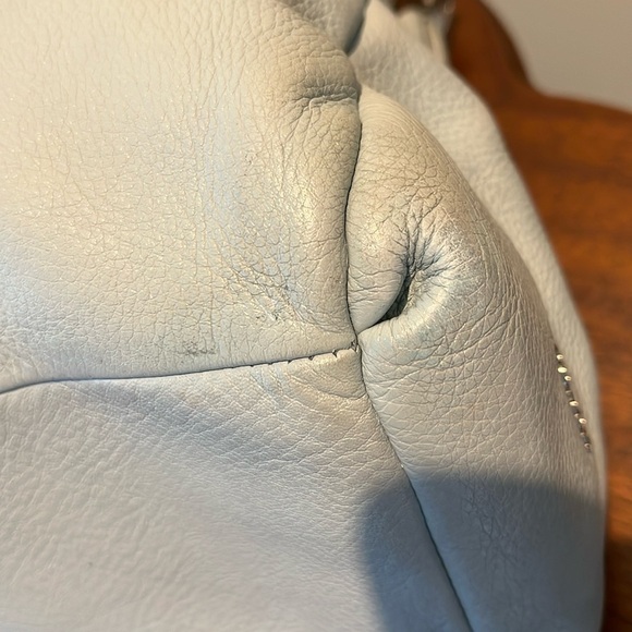 Coach  Phoebe  pebbled leather Light Blue Triple compartment, shoulder bag 26224 - Picture 13 of 17